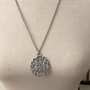 Silver laminated origami owl medallion pendant